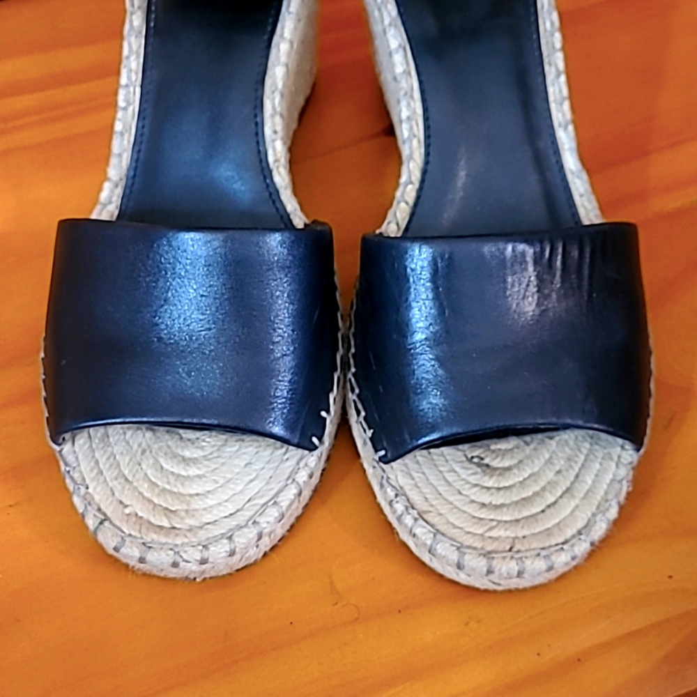 Vince Camuto Soft Leather Espadrille Wedge Sandals - Picture 4 of 11